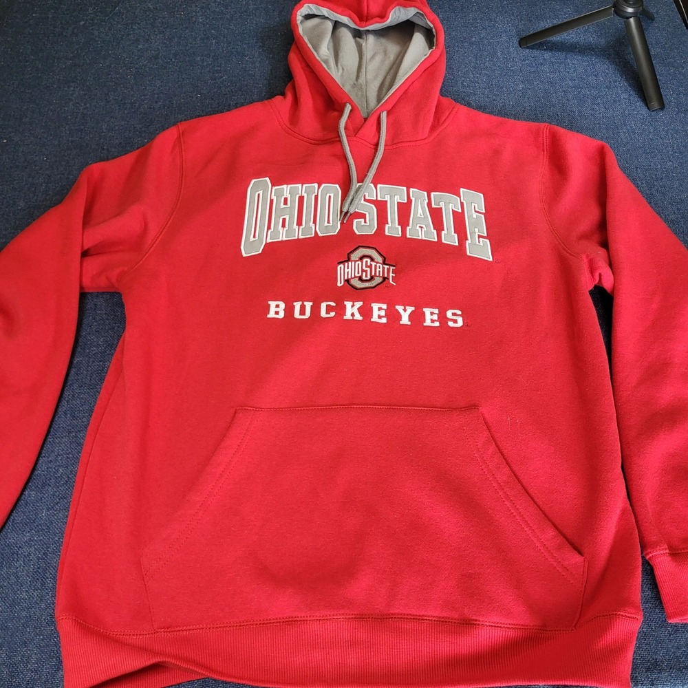 Stadium Athletics Ohio State Buckeyes Hoodie Mens Large Red Pullover Fleece OSU